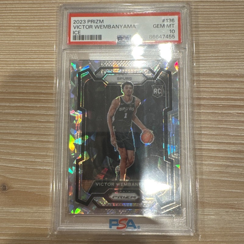 2023 NBA Prizm Basketball Victor Wembanyama Ice #136 PSA 10 Gem Mint