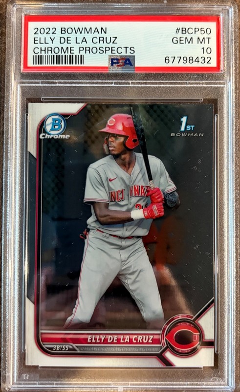 2022 Bowman Chrome Prospects # BCP50 Elly De La Cruz PSA Gem Mint 10 view 1