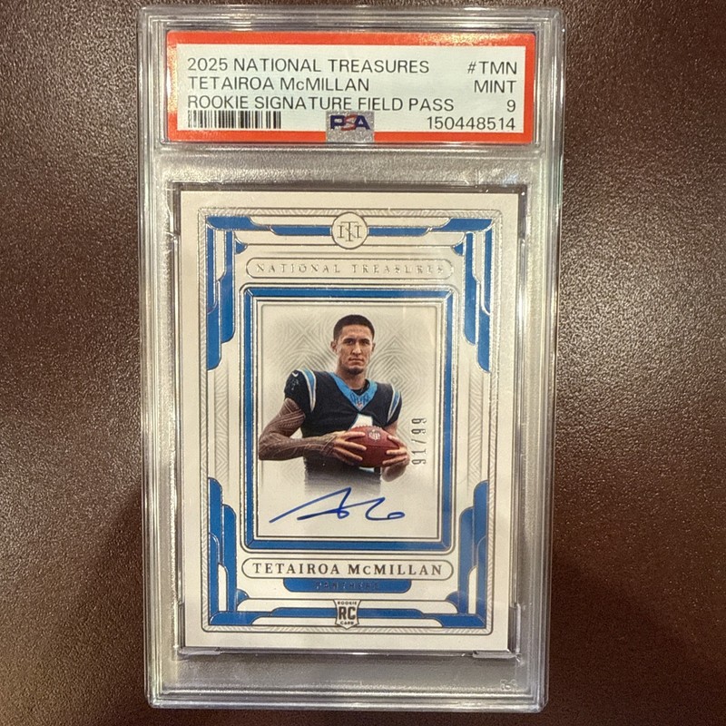 Tetairoa McMillan - RC - 2025 National Treasures Field Pass Auto 91/99