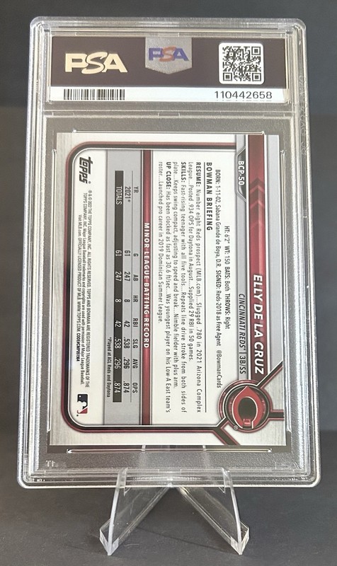 2022 Bowman Sapphire Edition - Chrome Prospects Elly De La Cruz #BCP-50 PSA 9 view 2