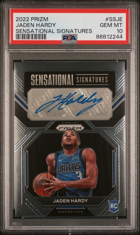Jaden Hardy - PSA 10 AUTO  - 2022 Prizm Sensational Signatures Rookie MAVERICKS 