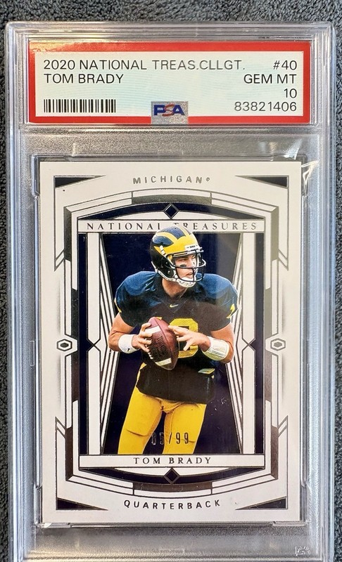 2020 Panini National Treasures Tom Brady 85/99 PSA 10 GEM MINT POP 5