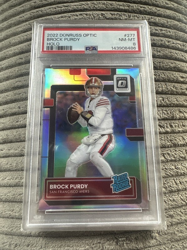 2022 PANINI DONRUSS OPTIC BROCK PURDY #277 HOLO ROOKIE CARD ! RC PSA 8 !🔥