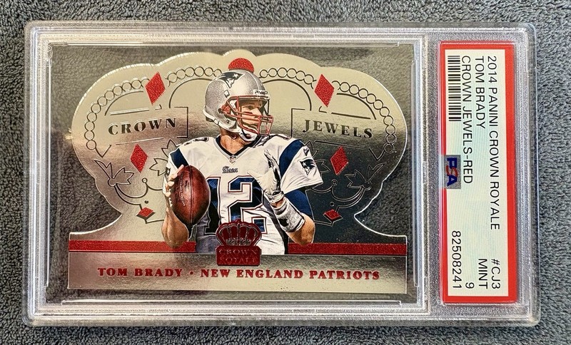 2014 Panini Crown Royale Crown Jewels #CJ3 Tom Brady Crown Jewels-Red PSA 9