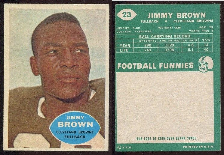 1960 Topps #23 Jim Brown Cleveland Browns HOF Syracuse University VG