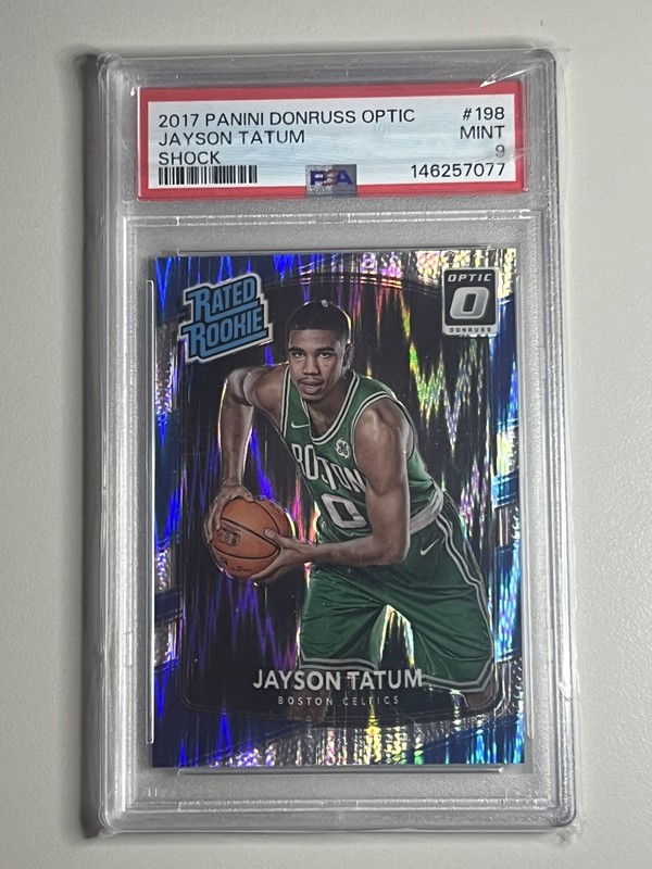 2017-18 Panini Donruss Optic - Rookie Jayson Tatum #198 Shock Prizm (RC) PSA 9