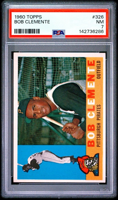 1960 Topps #326 Roberto Clemente Pirates PSA 7