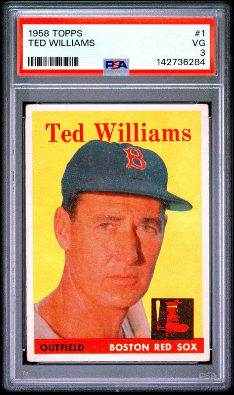 1958 Topps #1 Ted Williams Red Sox PSA 3 Well Centered