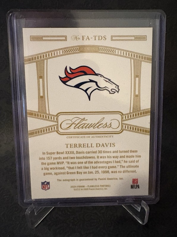 2024 Panini Flawless - Achievements Auto - Terrell Davis  13/15 view 2