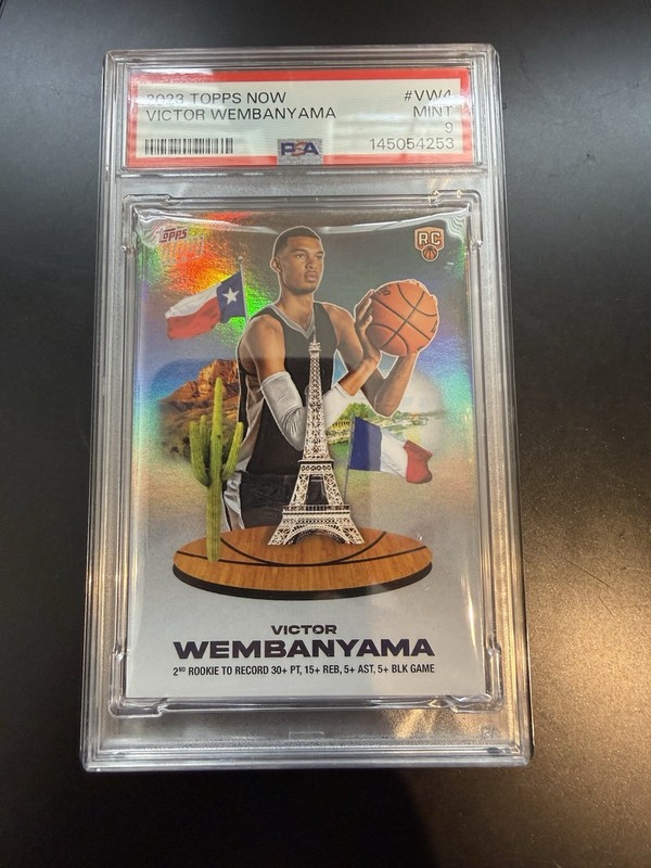 VICTOR WEMBANYAMA PSA 9 2023-24 TOPPS NOW #VW-4 ROOKIE RC SPURS