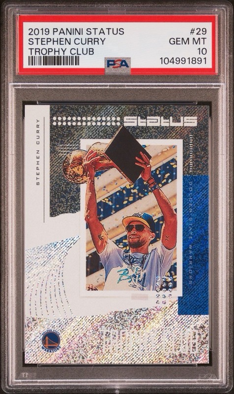 2019-20 Panini Status Stephen Curry Trophy Club PSA 10 Gem Mint NBA Finals #29