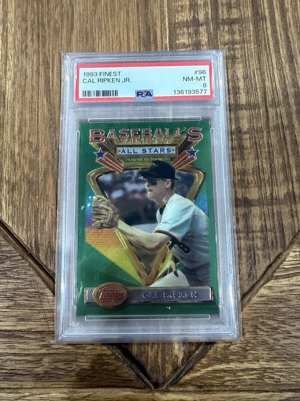 1993 Topps Finest #96 Cal Ripken Jr PSA 8 view 1