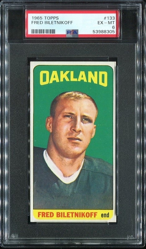 1965 Topps #133 Fred Biletnikoff RC PSA 6 Oakland Raiders HOF Florida State U.