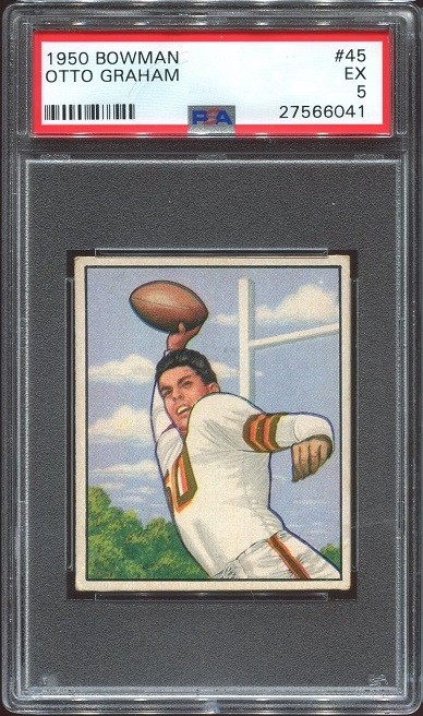 1950 Bowman #45 Otto Graham RC PSA 5 Cleveland Browns HOF Northwestern Univ.