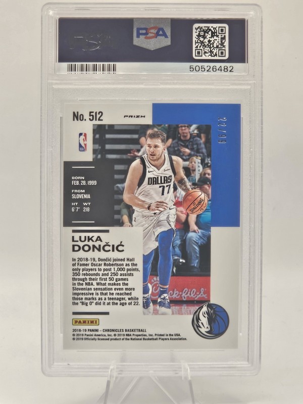 2018 Panini Chronicles #512 Luka Doncic RC Blue /99 MINT PSA 9! view 2
