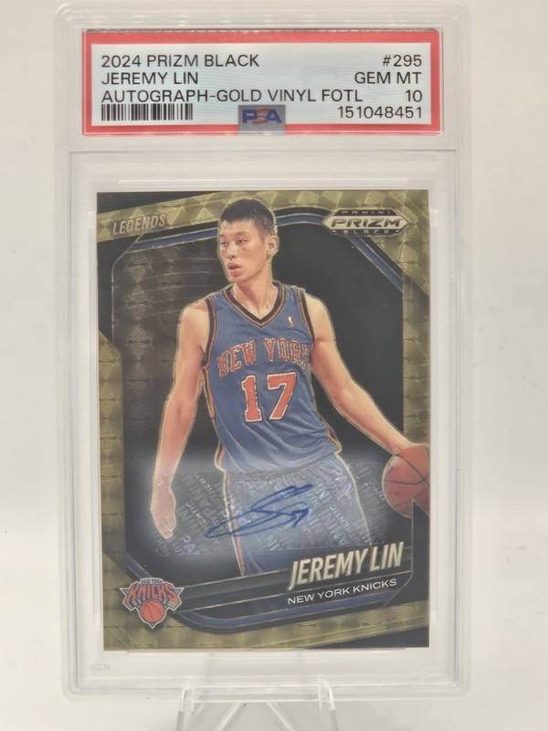 2024 Prizm Black #295 Jeremy Lin Autograph- Gold Vinyl FOTL /5 GEM MT PSA 10!
