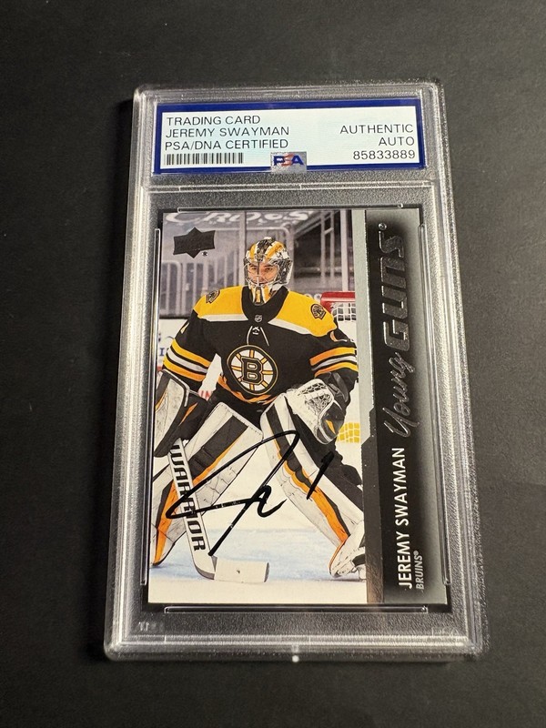Jeremy Swayman Signed Young Guns Rookie Card PSA/DNA Auto NHL Hockey Bruins RC