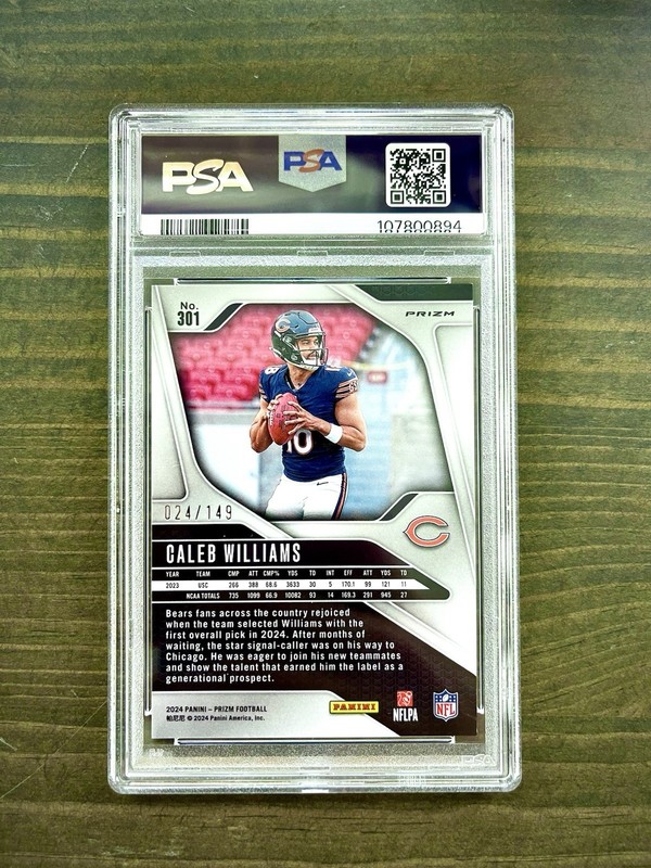 2024 Panini Prizm - Caleb Williams #301 Red Wave Prizm /149 (RC) PSA 9 🐻 view 2