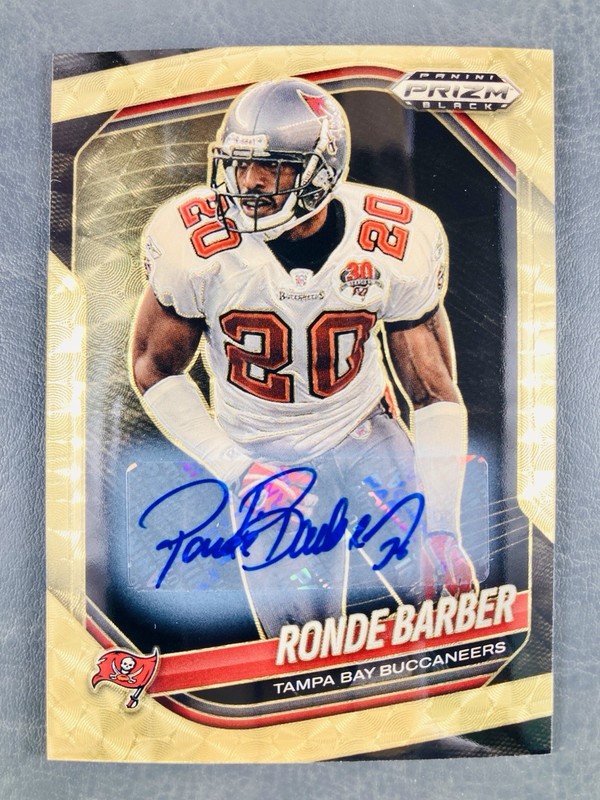 2025 Prizm Black FOTL Ronde Barber Gold Vinyl /5 Auto Buccaneers RARE SSP 💎🔥