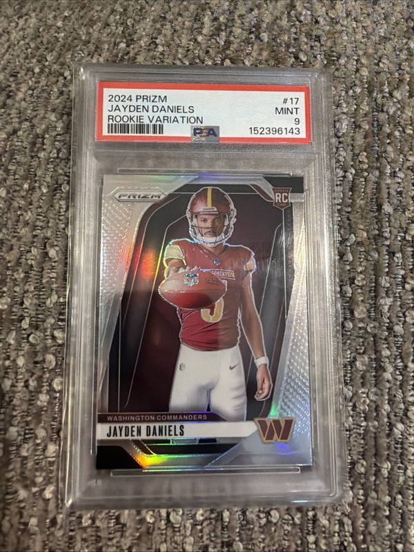 2024 Panini Prizm Jayden Daniels Silver Prizm PSA 9 Rookie variation 