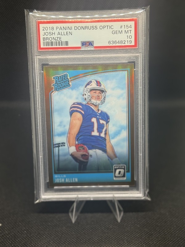 2018 Donruss Optic Rated Rookie Josh Allen Bronze Prizm Buffalo Bills PSA 10 GEM