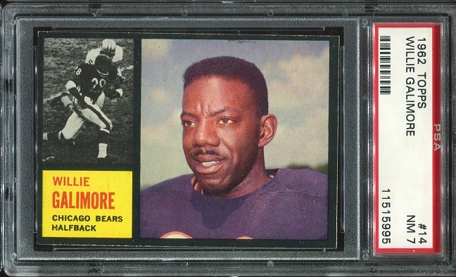 1962 Topps #14 Willie Galimore PSA 7 Chicago Bears Florida A&M College HOF