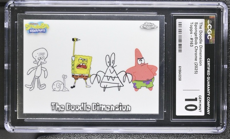 2025 Topps Chrome SpongeBob The Doodle Dimension #163 CGC 10 Gem Low Pop