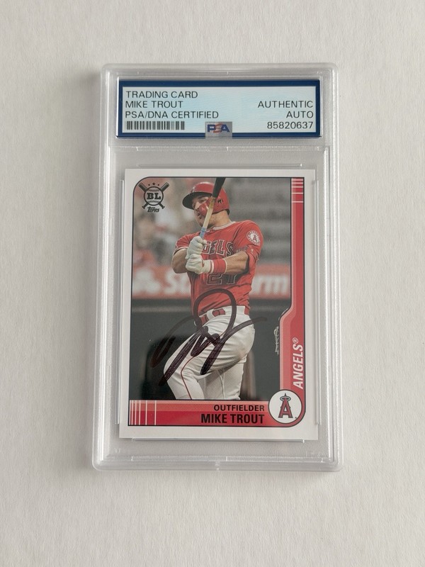2021 Topps Big League #1 Mike Trout Signed Autograph PSA Auto Authentic