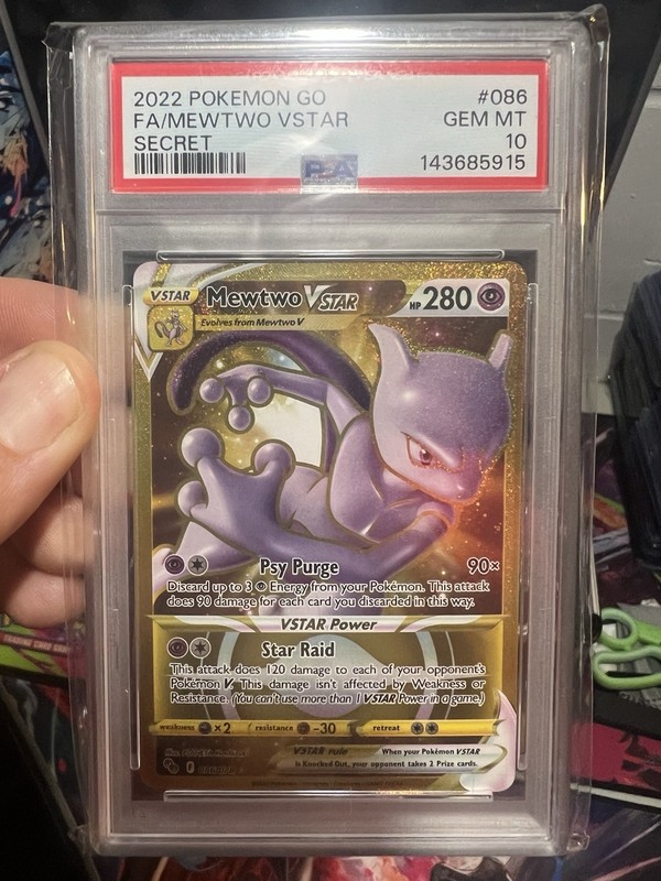 Mewtwo VSTAR Secret Rare 086/078 PSA 10 GEM MINT 2022 Pokemon Go Card