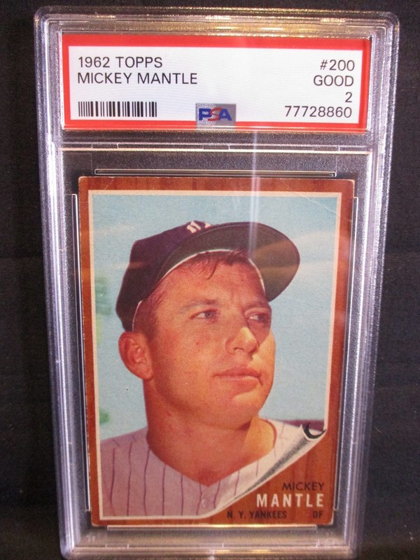 Mickey Mantle 1962 Topps 200 PSA 2 Good HOF NY Yankees LOOKS GREAT