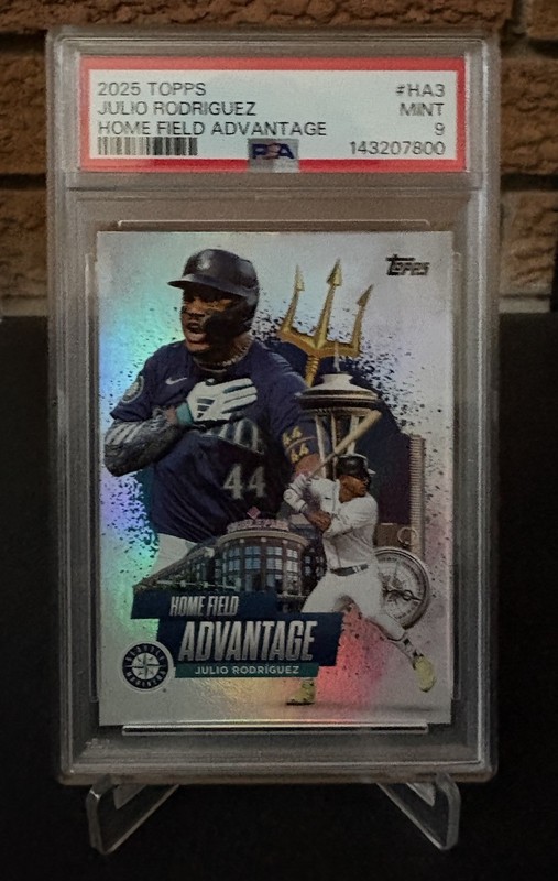 Topps 2025 Home Field Advantage, JULIO RODRIGUEZ, PSA 9, Mint, SP, #HA3