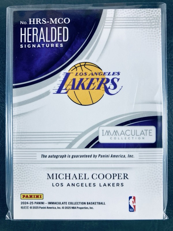 2024-25 Immaculate Michael Cooper Heralded Signatures Red Auto #/25 SP Lakers 🔥 view 2