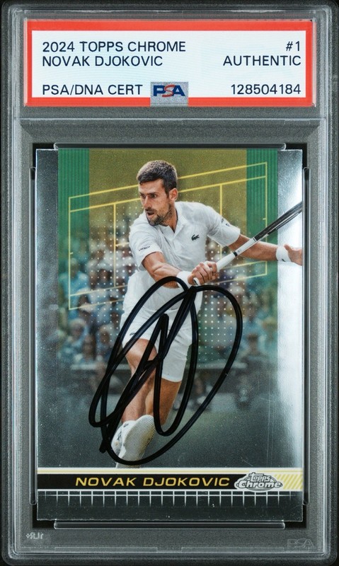 Novak Djokovic 2024 Topps Chrome Auto PSA Authentic Autograph Tennis