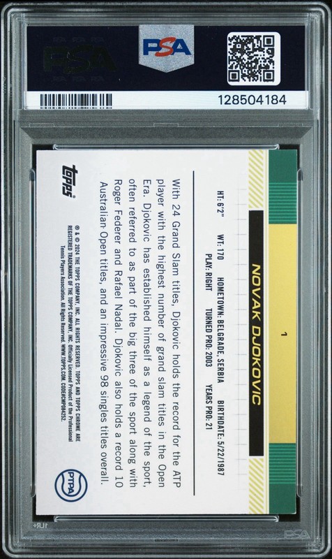 Novak Djokovic 2024 Topps Chrome Auto PSA Authentic Autograph Tennis view 2