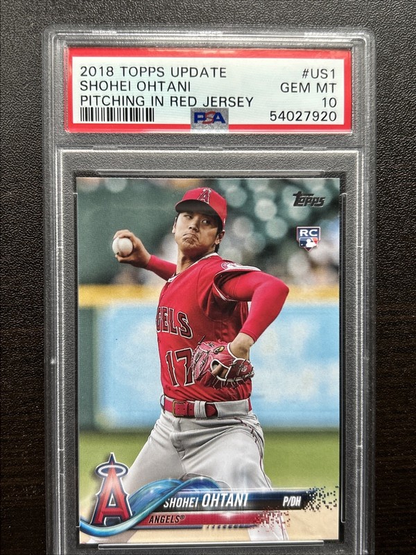 2018 TOPPS UPDATE #US1 SHOHEI OHTANI ROOKIE RC PSA 10 view 2