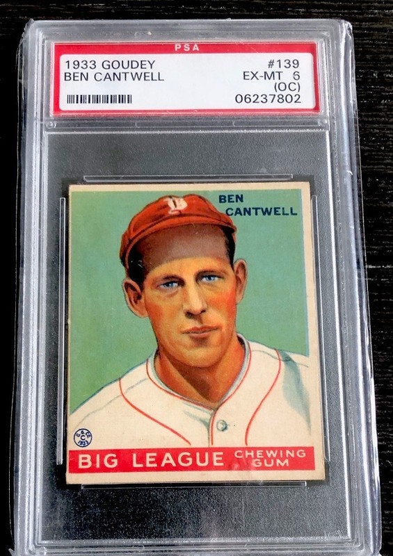1933 Goudey Ben Cantwell PSA 6 OC