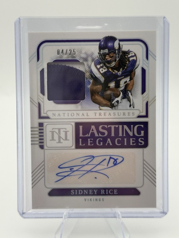 2024 Panini National Treasures - Lasting Legacies Sidney Rice #LL-SRE Auto /25