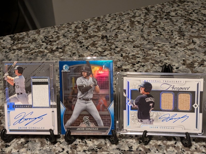 GONZALEZ 1st Bowman True Blue /150 + NT Bat Auto /25 + Elegance Patch Auto /25 