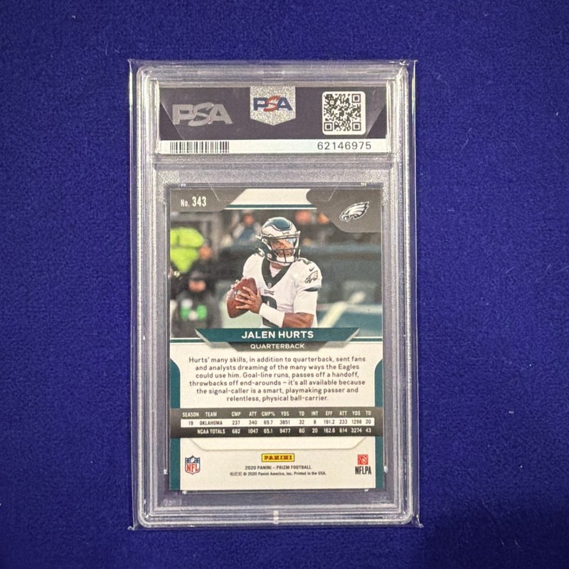 2020 Panini Prizm - Rookie Jalen Hurts #343 (RC) PSA 9 MINT📈🔥 view 2