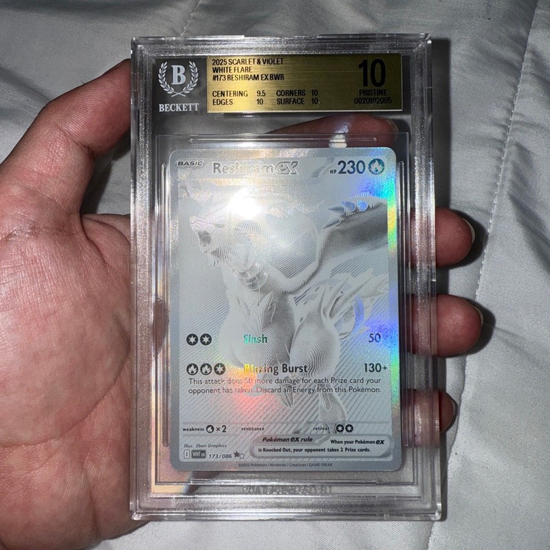 Pokemon Reshiram ex 173/086 BWR White Flare Beckett Pristine 10 BGS Gold Label