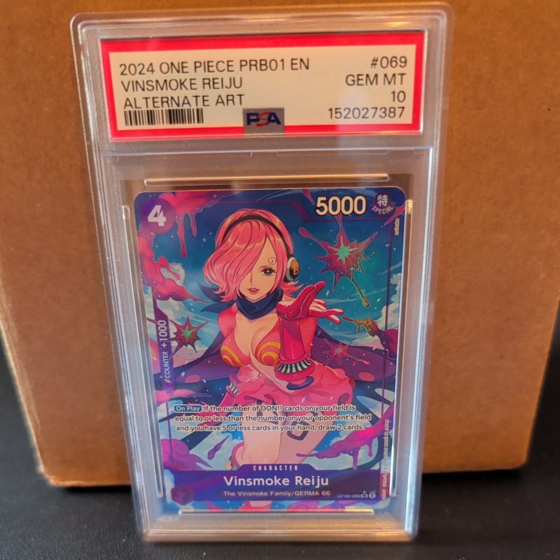 2024 ONE PIECE PRB01 ONE PIECE CARD THE BEST- VINSMOKE REIJU PSA 10 view 1