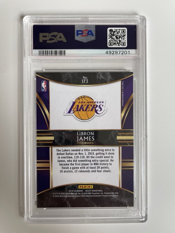 2019 Panini Select #173 LeBron James PSA 10 view 2