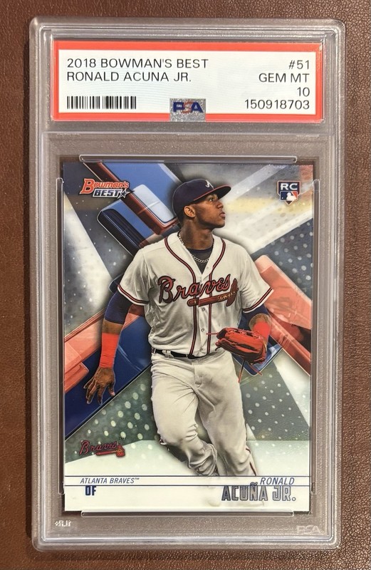 2018 Bowmans Best RONALD ACUNA JR. Rookie Card PSA 10 Gem Mint view 1