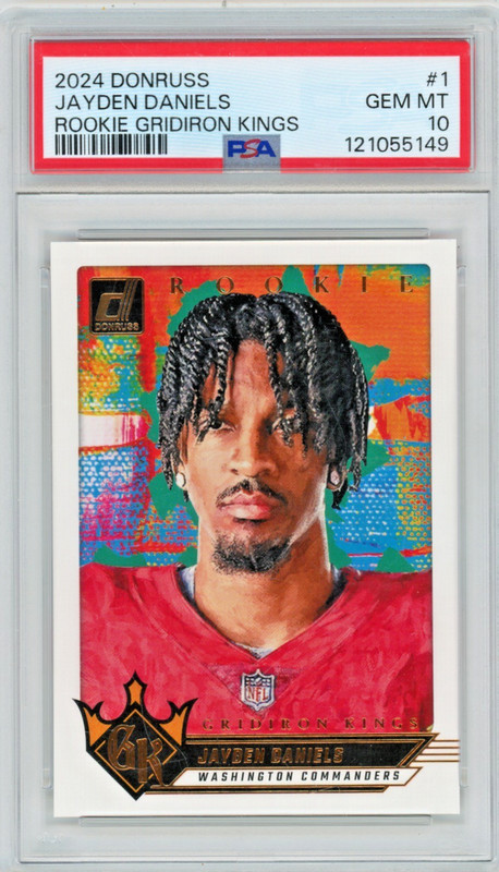 2024 Panini Donruss Jayden Daniels #1 Rookie Gridiron Kings PSA 10