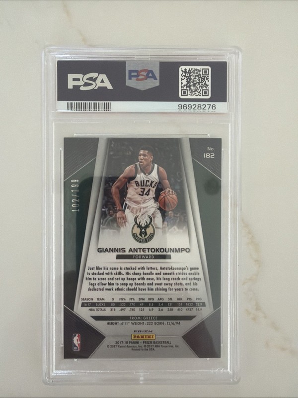 2017-18 Panini Prizm Giannis Antetokounmpo Blue  /299 #182 view 2