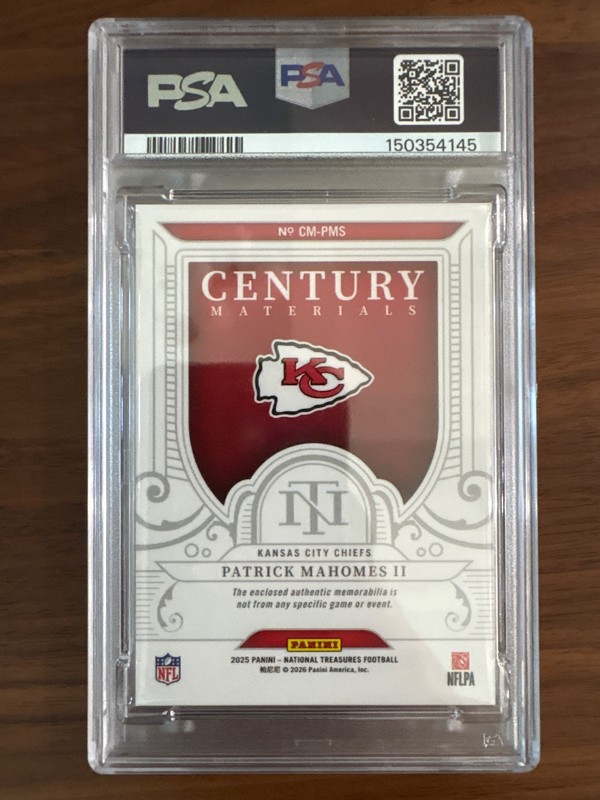 2025 Panini National Treasures - Century Materials Patrick Mahomes II #CM-PMS... view 2