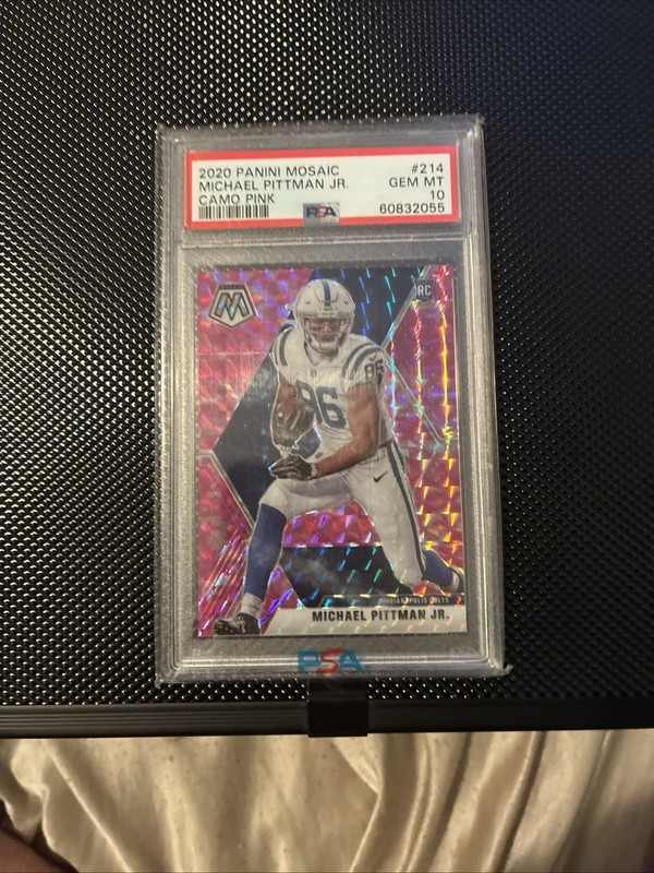 2020 Panini Mosaic Michael Pittman Jr #214 Camo Pink PSA 10 GEM MINT RC Steelers
