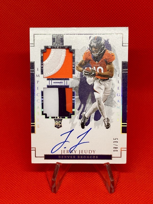 2020 Impeccable Jerry Jeudy RPA Rookie Patch Auto /35 Broncos RC Dual Patch 107