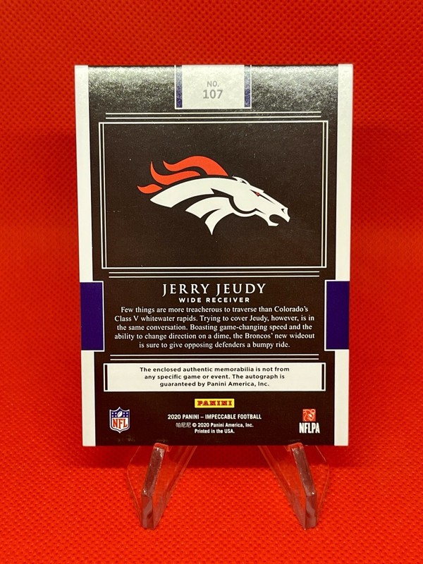 2020 Impeccable Jerry Jeudy RPA Rookie Patch Auto /35 Broncos RC Dual Patch 107 view 2