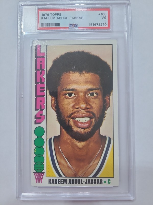 1976-77 Topps - Kareem Abdul-Jabbar #100. PSA 3. New Grade.  Looks Nicer